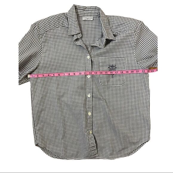 ALFRED DUNNER Gray White Checked Blouse Size 16 - Picture 7 of 8